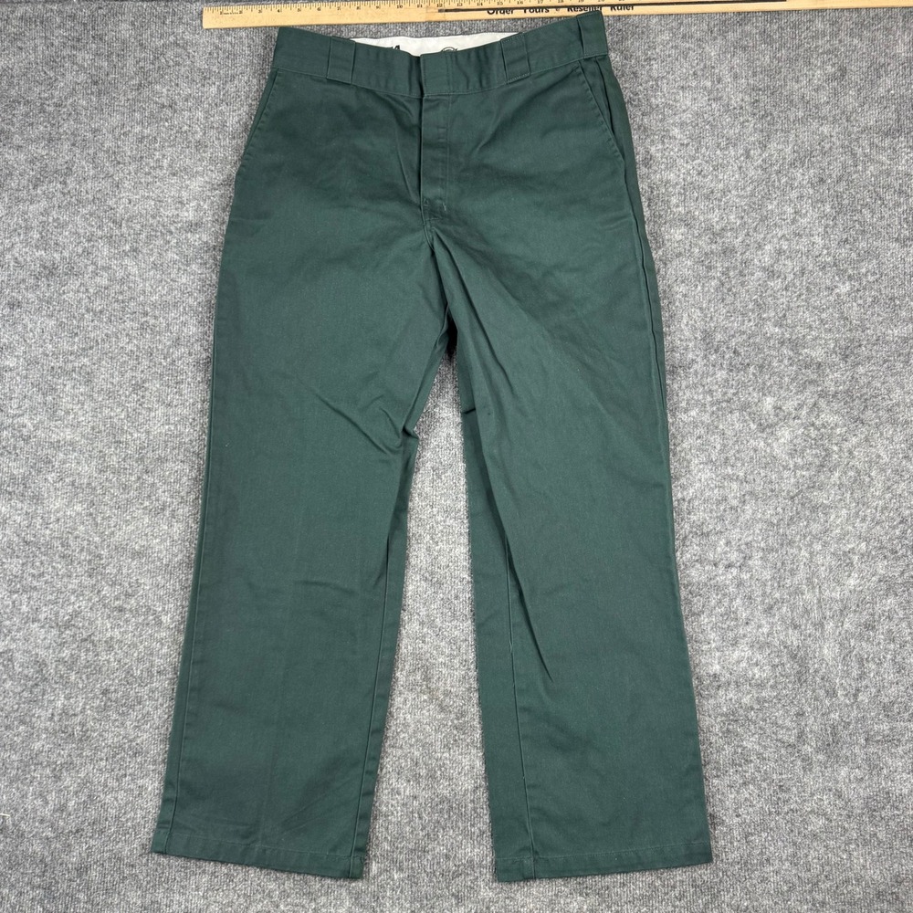 Dickies Pants Mens Size 34x30 Green 874 Original Fit Straight Leg Workwear Twill